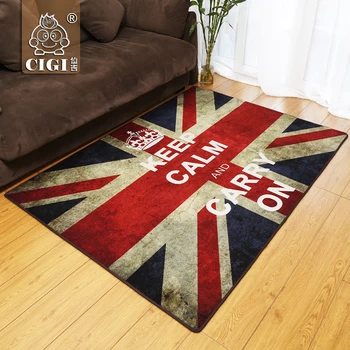 

CIGI American British Style Pattern Floor Mat Comfortable Nylon Fabric Carpet Vintage Rug Anti Skid Kitchen Bathroom Bedroom Mat