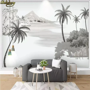 

beibehang Custom papel de parede 3d flooring mural wallpaper Nordic palm tree wall paper minimalist background home improvement
