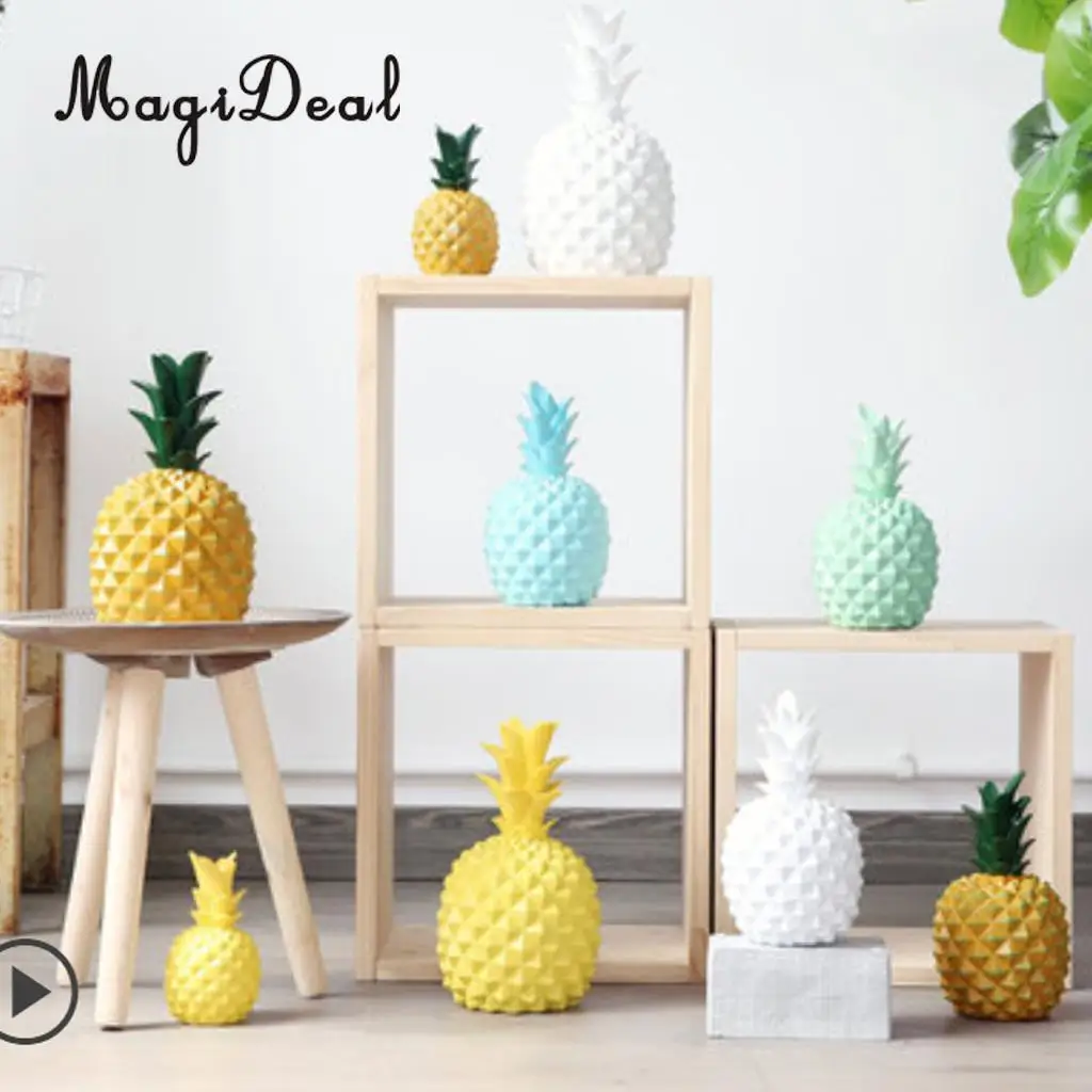 Resin Pineapple Money Boxes Piggy Box Cute Gift Home Decoration White S