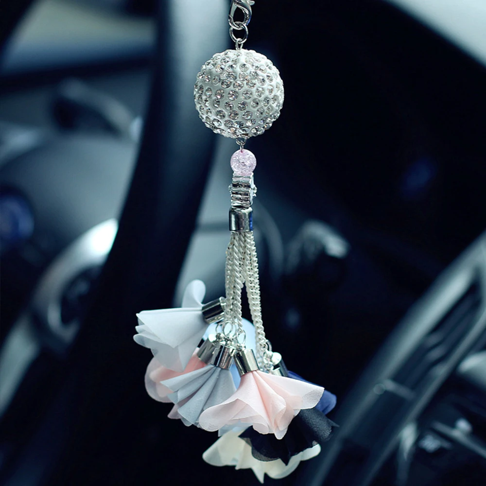 Buy Luxury Diamond Crystal Ball Rear View Mirror Car