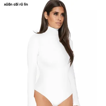 

long sleeve autumn leotard women 2020 bandage fitness slim white jumpsuits bodysuits sexy hot sale bodycon overalls clothing