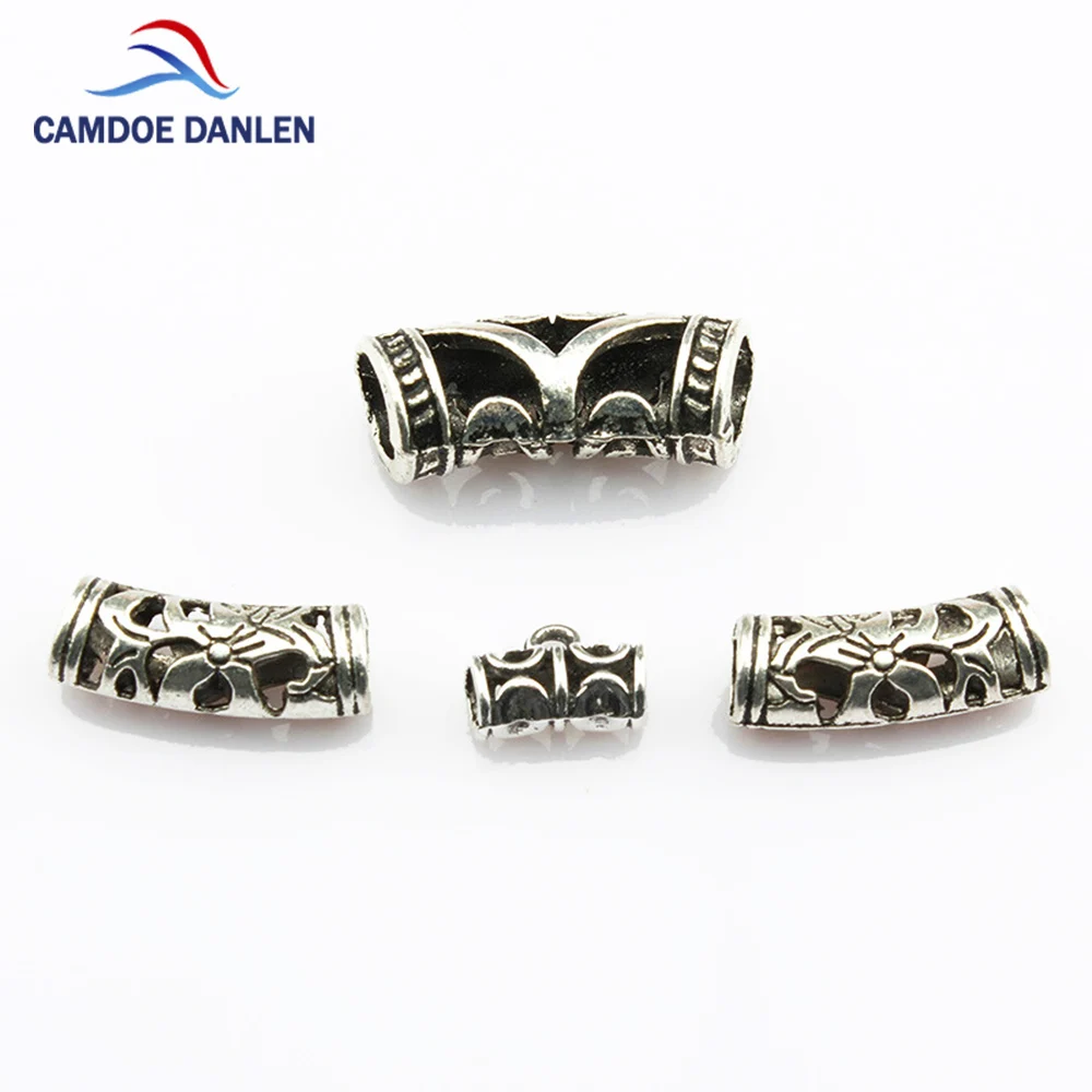 

5Pcs 20-25mm Length Nation Antique Silver Curved Tube Spacer Beads Connectors Beads For DIY Bracelet Jewelry Material Accessory