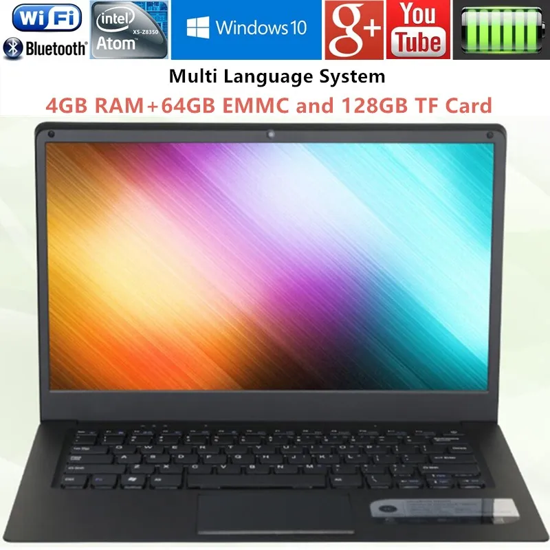 Office font b Laptops b font Computer 14 1366x768P Intel Atom X5 Z8350 1 46Ghz Quad