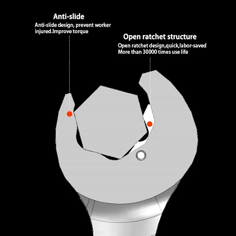 LAOA двойной ключ-Трещотка с открытым концом, CR-V, материал, трещотка ...