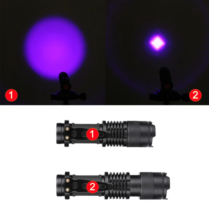  Ultraviolet flashlight Waterproof UV Light AA Battery For Money Detector Fluorescent Agent Checker UV Lamp (7)