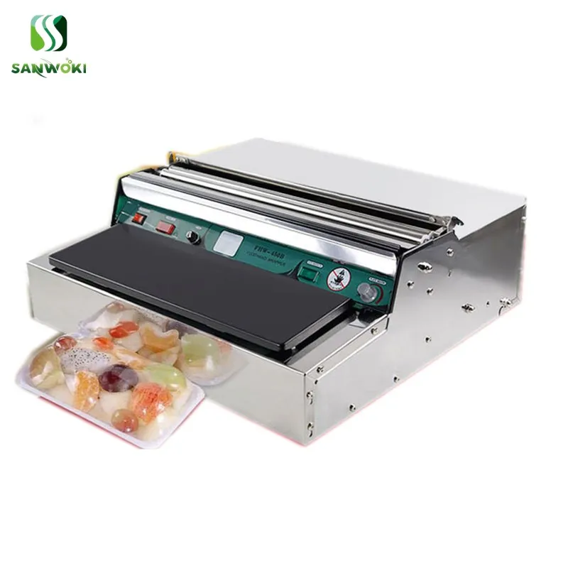 18" Food Tray Film Wrapper Wrapping Machine Sealer Cling Stainless CA Shipping 