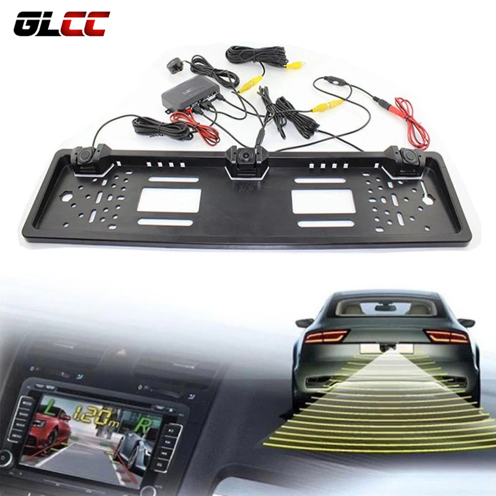 Car Parking Assist European License Plate Frame Reversing Radar Parking font b Camera b font Sensor