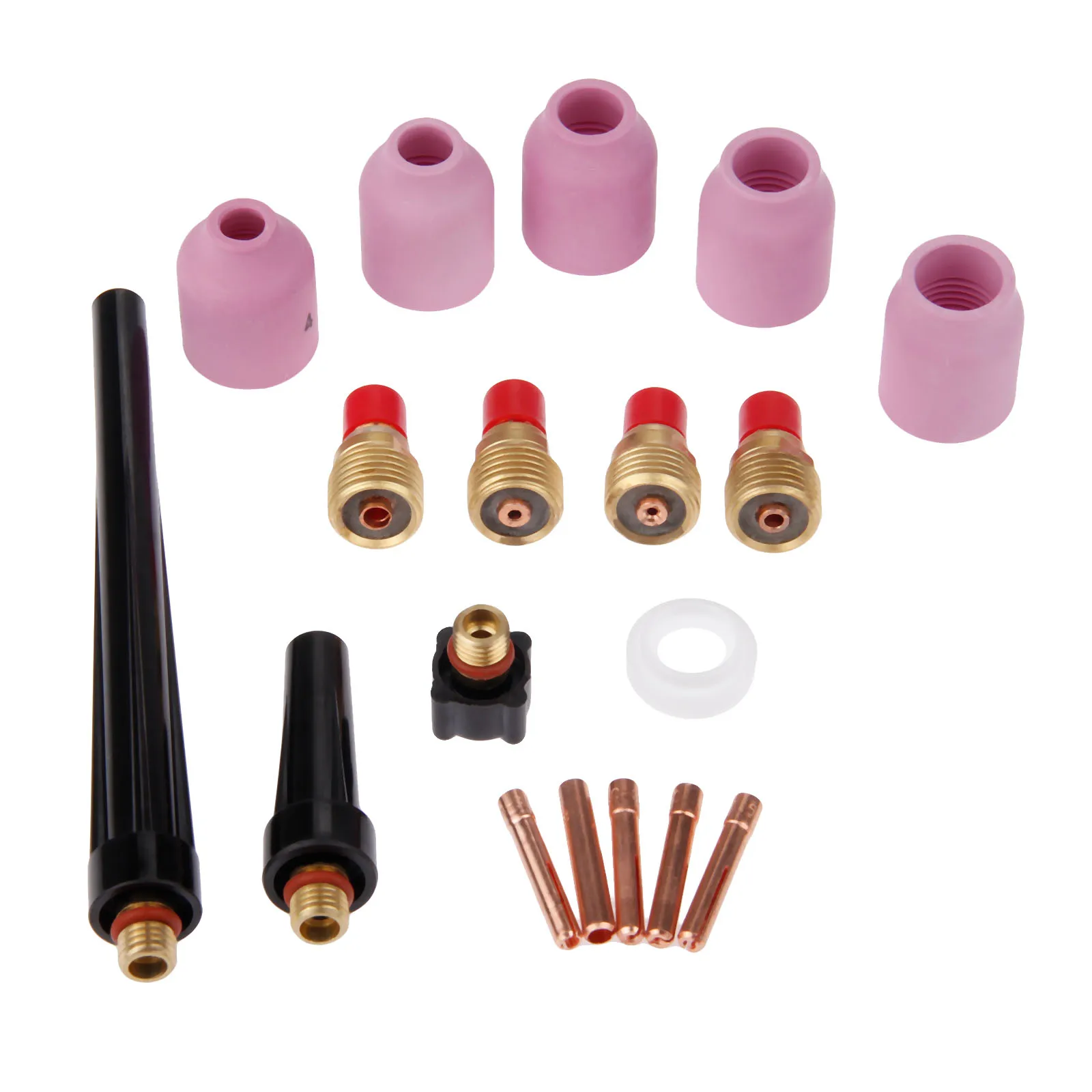

DRELD 18Pcs TIG Gas Lens Collet Body KIT TIG Back Cap for TIG Welding Torch SR WP9 20 25 18-pk Welding & Soldering Supplies Tool