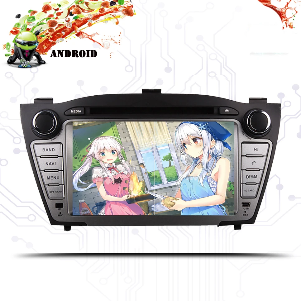 Top 2 din Android 9.0 car radio Stereo for HYUNDAI IX35 New Tucson 2009-2015 car dvd player gps navi with 4G RAM 64G ROM Map Car PC 5