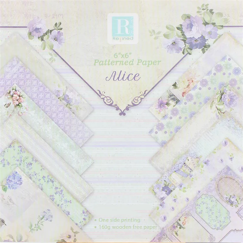 

KSCRAFT 12pcs 6" Single-side Printed Beautiful Flowers pattern creative papercraft art paper handmade scrapbooking kit set books