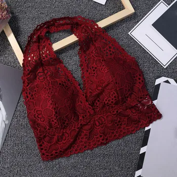 

Women Seamless Padded Bras Halter Lace Bralette Bras for Women Brassiere Wireless Bra Top Underwear Women