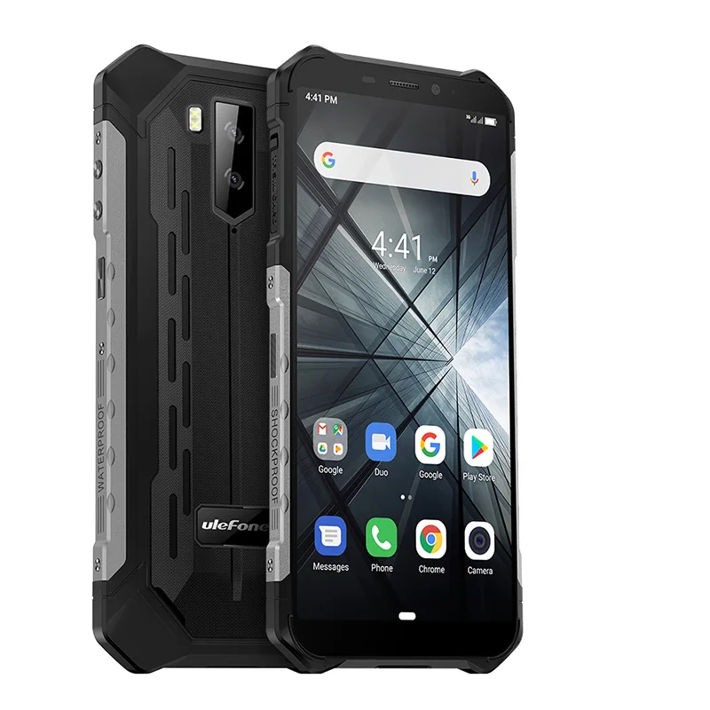 Ulefone Armor X3 прочный смартфон Android 9,0 5,5 дюймов четырехъядерный IP68 Водонепроницаемый 5000 мАч 2G+ 32G мобильный телефон - Цвет: Серебристый