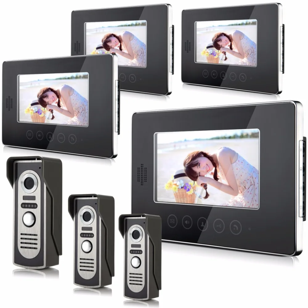 7 Inch Big LCD Screen Touch Keypad Two Way Intercom Video Door Phone 7 Inch Big LCD Screen Touch Keypad Two Way Intercom Video Door Phone