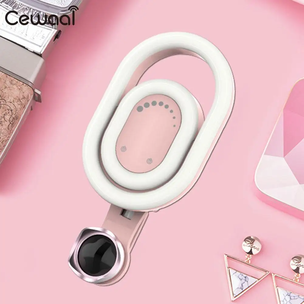 

Cewaal Selfie LED Ring Light LED Dimming Round Lamp Mobile Phone Portable MINI Selfie LED Flashes Light