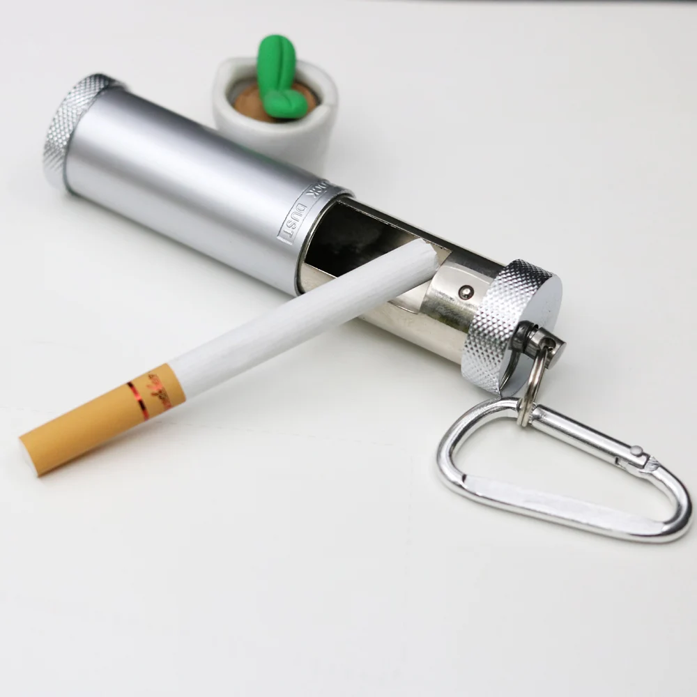 Японская портативная Пепельница карманная пепельница мини наружная цепочка для ключей Металлическая Пепельница бесдымная карманная металлическая труба переносная пепельница