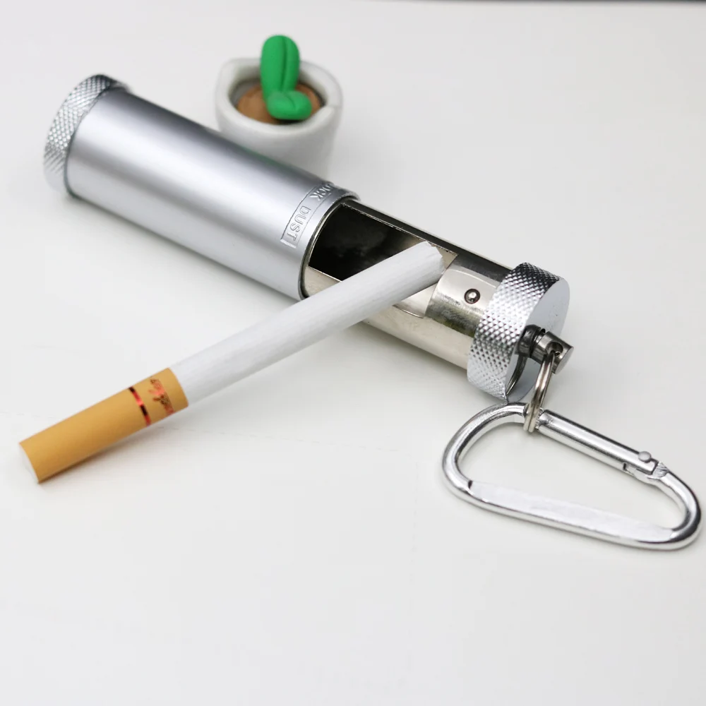 

Japanese Portable Ashtray Pocket Ashtray Mini Outdoor Key Chain Ashtray Metal Smoke Free Pocket metal pipe Portable Ash Tray