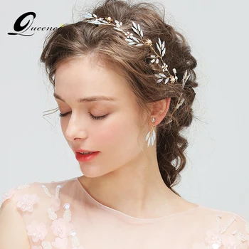 

Wedding Headpiece Headband+Earrings Set Bridal Opal Hair Accessories Water Drop Earrings Crystal Bridal Hair Vine for Women
