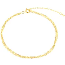 TFGS 10 x (Pé Tornozelo Pulseira Cadeia Cor de Ouro 2mm Mulher