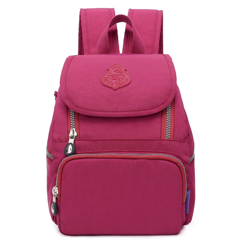 Женские школьные сумки в консервативном стиле для подростков, женские нейлоновые дорожные сумки через плечо, рюкзак с бантом для девочек, Mochila, повседневный Цветочный рюкзак на каждый день - Цвет: grape purple