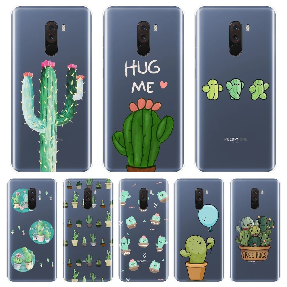 Задняя крышка для Xiaomi Redmi S2 6A 5 Plus 4A силиконовый мягкий чехол С КАКТУСОМ Pocophone F1 Note 4