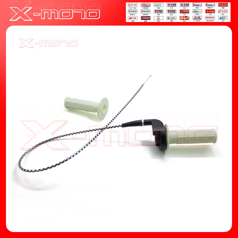 

Super soft white handle girps+black-and-white Throttle line Gas Settle fox Apollo/PH10 Dirt Pit Bike parts