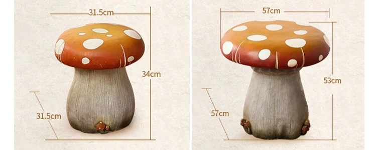 Детская комната креативный резиновый гриб стул Статуэтка садовый стол Статуэтка домашний декор ремесла украшение комнаты предметы подарок