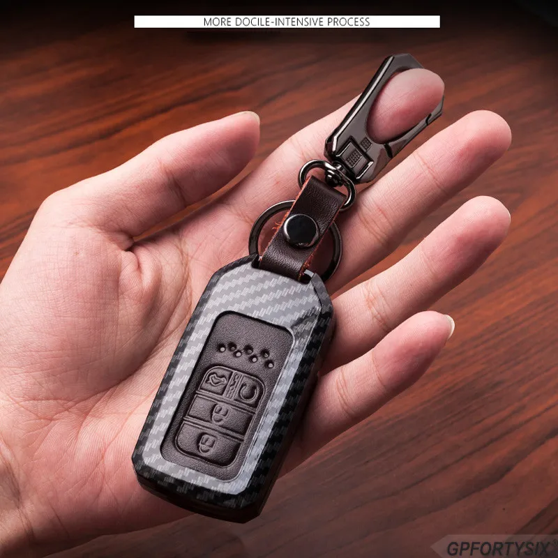 Кожаный чехол из углеродного волокна с дистанционным управлением для Honda Civic 2017