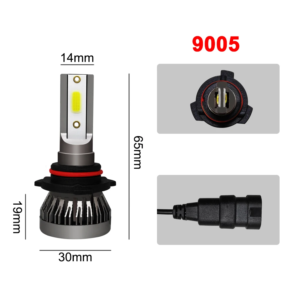 2 шт./пара Мини-1 шт. светодиодный лампы для передних фар дропшиппинг 90W 6000K 12000LM супер яркий Авто противотуманных фар Лампа 9005 9006 H1 H4 H7 H11 штепсельной вилки