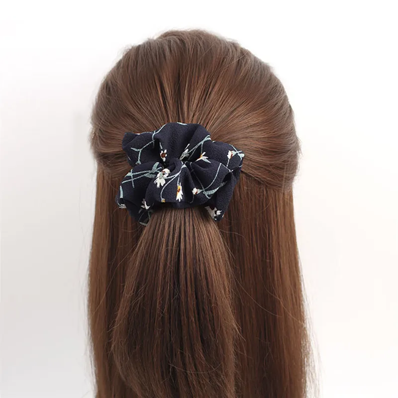 Trendy Lady Hair Scrunchie Ring Elastic Floral Printed Bobble Sports Dance Scrunchie Women Girls Hair Accessories 2018 small size solid color lady velvet hair scrunchies hairband ponytail elastic rubber bands hair accessories hair ring rope