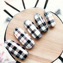 Наклейка на ногти водная переводка Переводные картинки для ногтей искусство слайдер тату линия решетки дизайн украшения Наклейка s Маникюр Фольга Обертывания лак