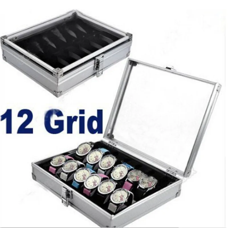 

FANALA Watch Box 12 Grid Slots Watch Winder Aluminum Alloy Caja Reloj Jewelry Organizer Watches Display Box Watch Horloge Box
