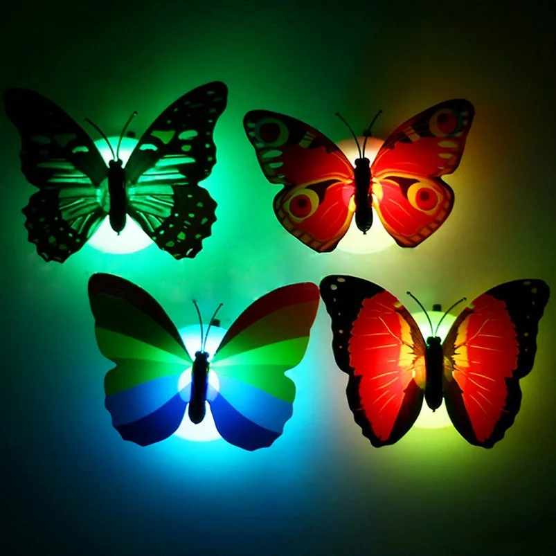 1610pcs Lovely Butterfly LED Night Light Color Changing Light Lamp Beautiful Home Decorative Wall Nightlights 35MR8 (7)