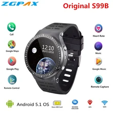 ZGPAX S99B MTK6580 Quad Core Smart Watch 512MB+8GB GPS WIFI smartwatch with 2.0 HD high camera for apple android phone pk S99C