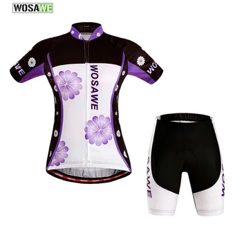

Wosawe Women Suits Sets Cycling Vetement Vtt Trajes de Ciclismo Mujer Vetement Silicon Gel Padded Breathable Reflective Running