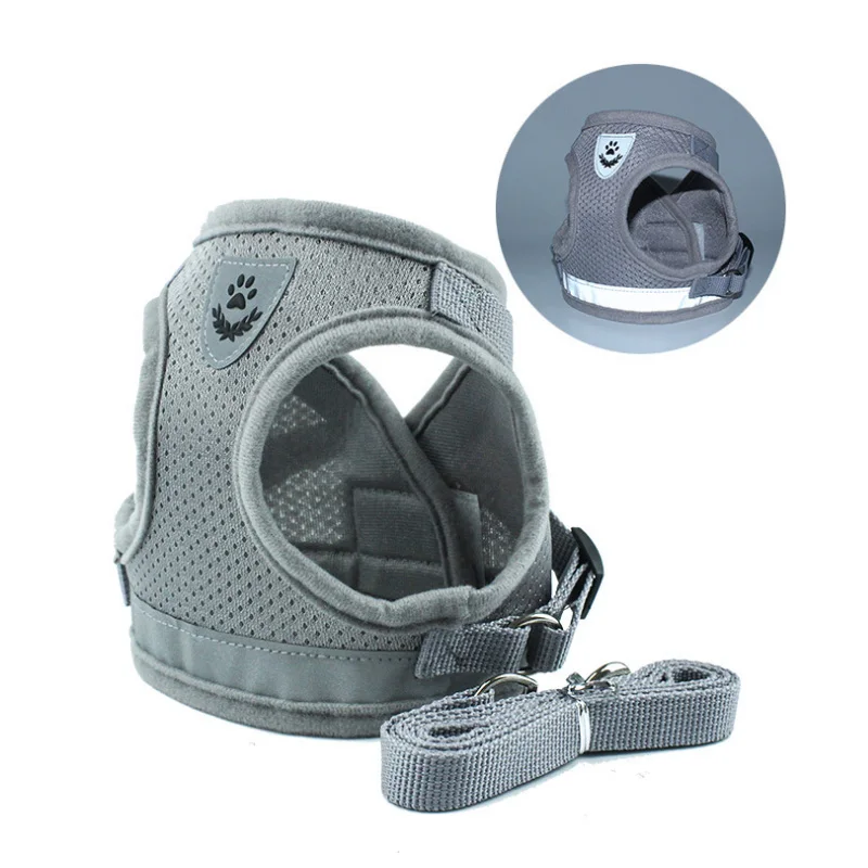 1pc/set Pet Dog Chest Strap Leash Adjustable Soft Breathable Dog Harness Nylon Mesh Vest Harness for Dogs Puppy Collar Jacket 1pc/set Pet Dog Chest Strap Leash Adjustable Soft Breathable Dog Harness Nylon Mesh Vest Harness for Dogs Puppy Collar Jacket