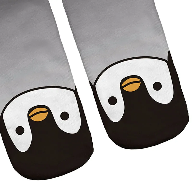 1 пара новых носков с 3D принтом пингвина новые милые короткие носки унисекс для мужчин мягкие носки из полиэстера Повседневные Носки с рисунком