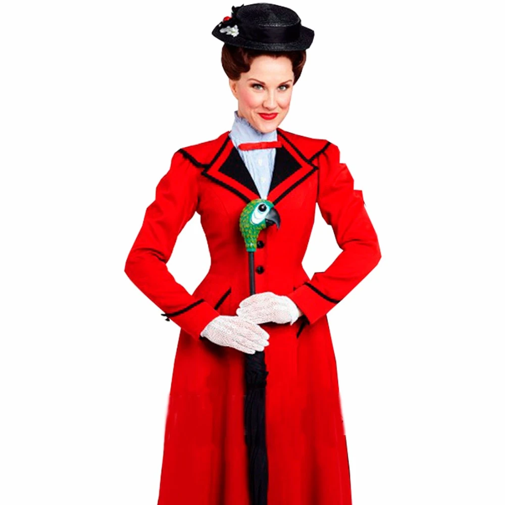 2018 Custimzied Mary Poppins Vestito Mary Poppins Cosplay Costume Shirt Cappotto Rosso Cappello Mary Poppins Cosplay Cosplay Costumemary Poppins Aliexpress