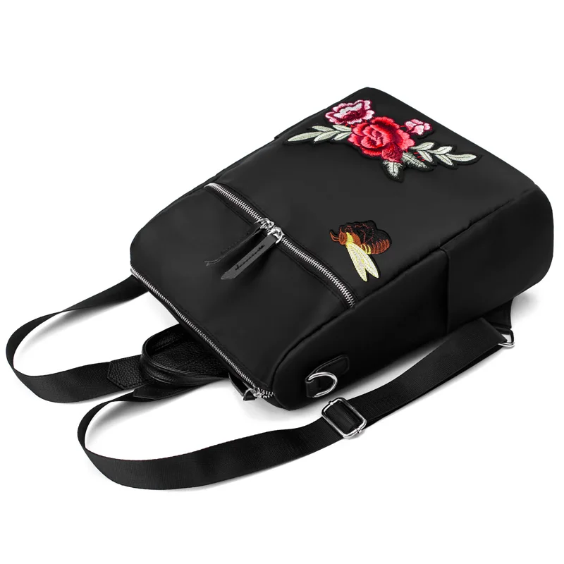 Повседневный женский рюкзак с вышитым цветочным узором, высококачественный водонепроницаемый нейлоновый рюкзак для отдыха, Национальный рюкзак для женщин