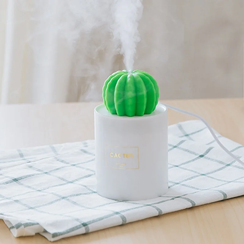 

280ml USB Air Freshener Diffuser Home Aromatherapy Mist Maker Fogger Cactus Timing Mini Aroma Atomizer With Night Light For Car