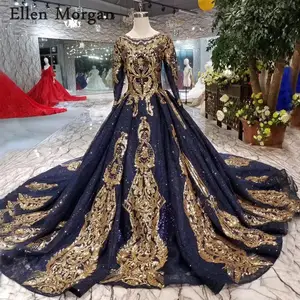 navy long sleeve dress for wedding