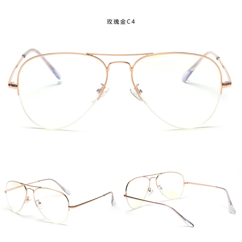 Vazrobe, прозрачные очки для женщин и мужчин, авиационная оправа для очков, женские очки, полупилот, винтажные очки, прозрачные линзы, Nerd rose