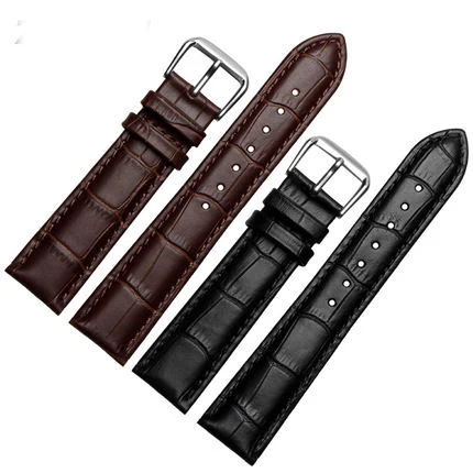 For Officina Del Tempo Womens Mens Genuine Leather Watch Strap Band Black  Stainless Steel Buckle 16 18 19 20 22 24mm|buckle metal|buckle bootiebuckle  chain - AliExpress