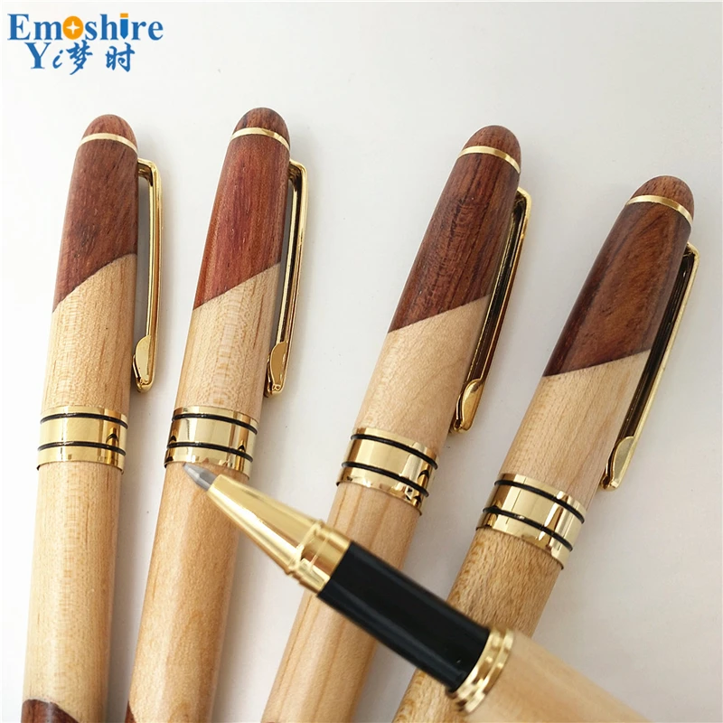 Emoshire Factory direct flower pear mahogany wood signature pen red wood pen Yiwu stationery wholesale custom (9)