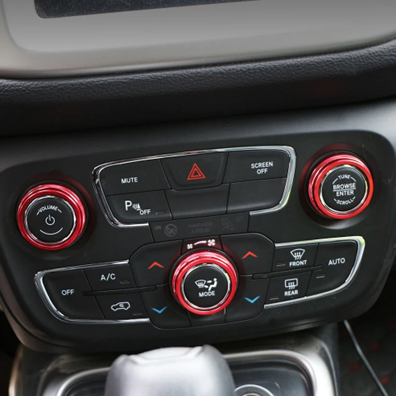 Жеребенок Buring 3 шт./компл. автомобиль авто кондиционера, кнопка включения накладка кольцо крышки для Jeep Compass аксессуары