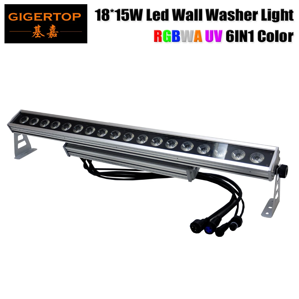 High Power 18 x 15W RGBWAP 6 Color Waterproof Led Wall Washer Light for Architectural Lighting