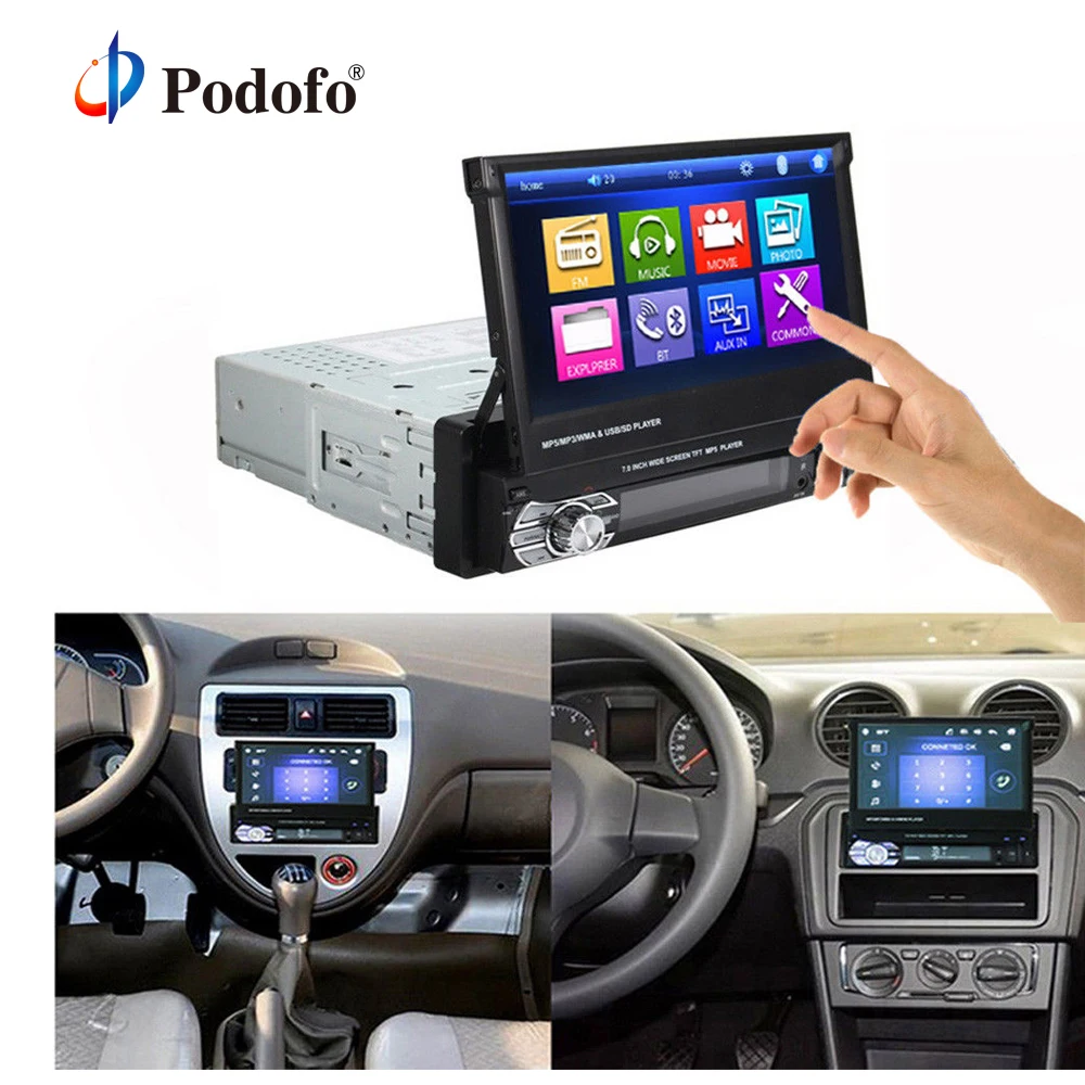 Podofo 1 Din Car DVD MP5 Player Stereo audio Radio Bluetooth 7 Podofo 1 Din Car DVD MP5 Player Stereo audio Radio Bluetooth 7