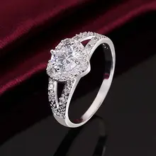 Estilo fino verano platea los anillos plateados joyería 925-sterling-silver SR388 artificial anillos de bodas del corazón para las mujeres