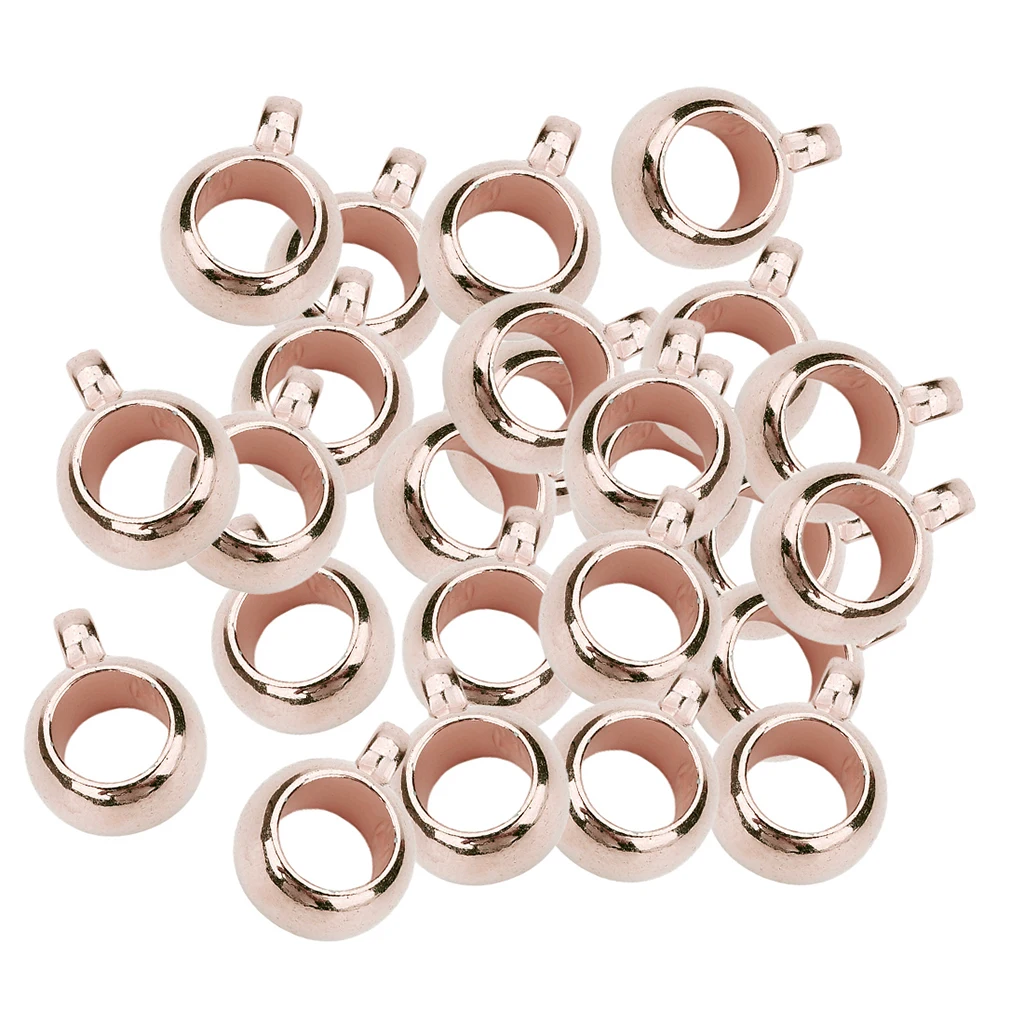 100pcs Metal Plated Pendant Clip Clasp Necklace Connector Bail Beads Large Hole for DIY European Charms Bracelet Jewelry Making