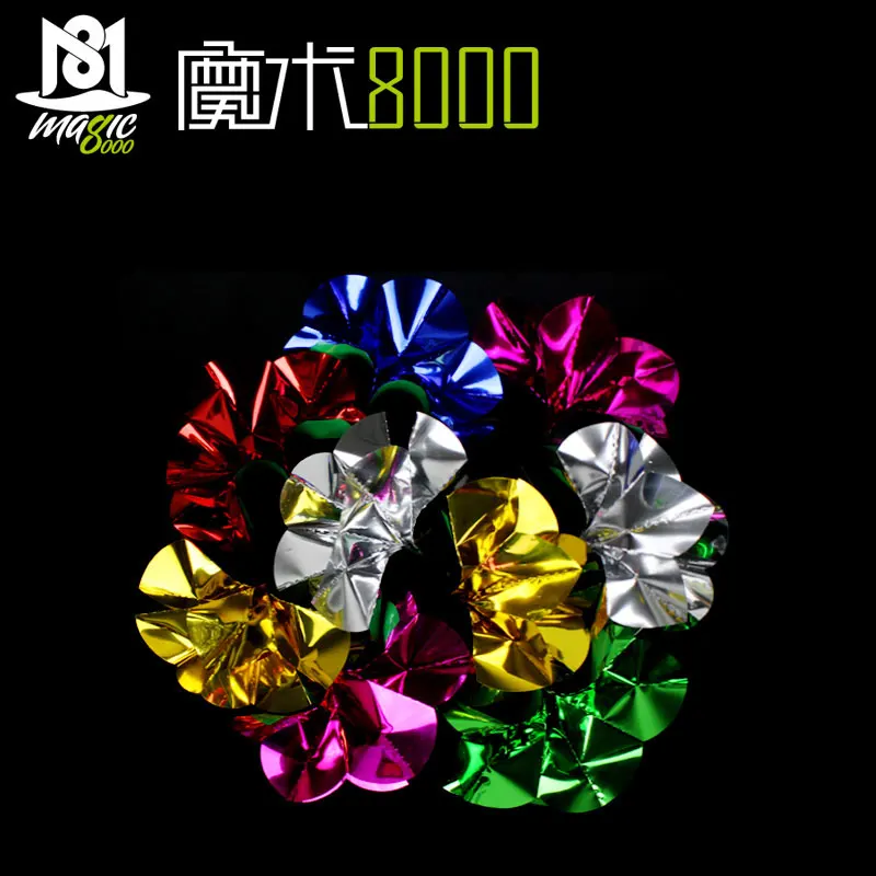

Flower From Empty Hand Magic Trick PVC Sequins Appearing Paper Flower Close Up Stage Magic 8pcs/Set
