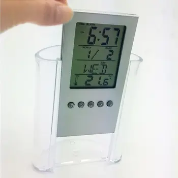 

New Multifunction Desk Calendar / Pencil Box LCD Thermometer and Calendar Display Office and School Desktop Pen Holders